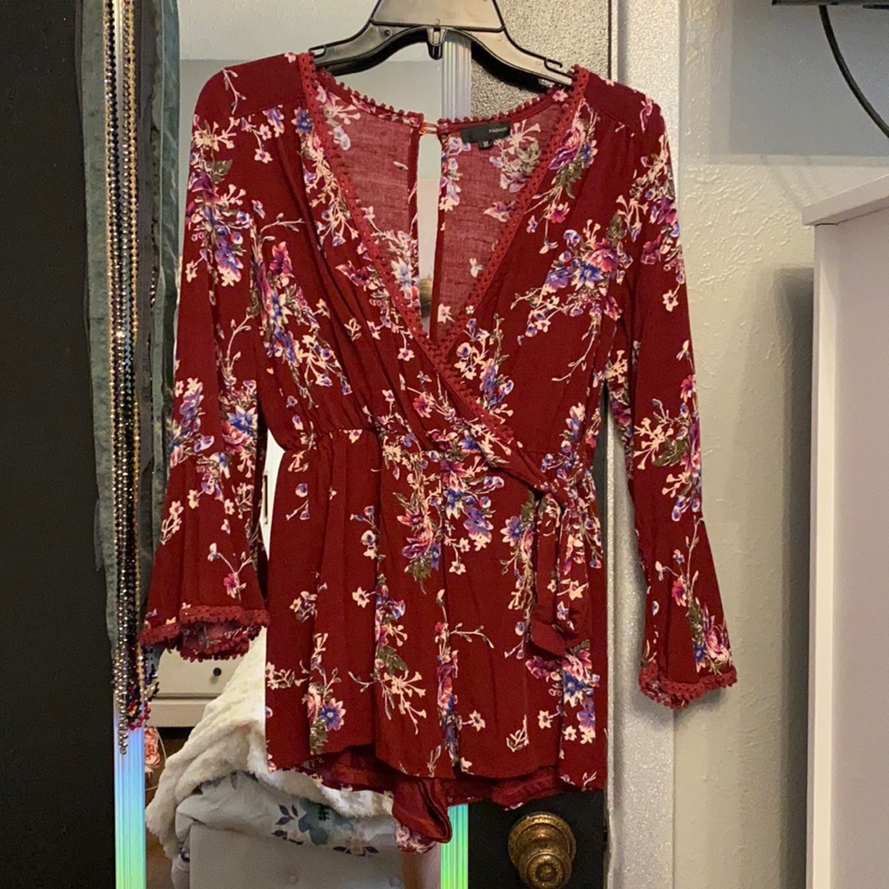 Burgundy Romper